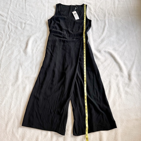 Eileen Fisher Cropped Sleeveless Black Jumpsuit Wide Leg Style Size XS - Picture 6 of 15